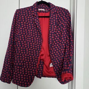 Alice + Olivia Red and Blue Floral Blazer